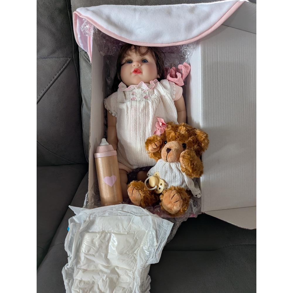 Aori Reborn Baby Doll 22 Inch Lifelike Vinyl Girl Doll Bear Gift Set X002AX7GZX